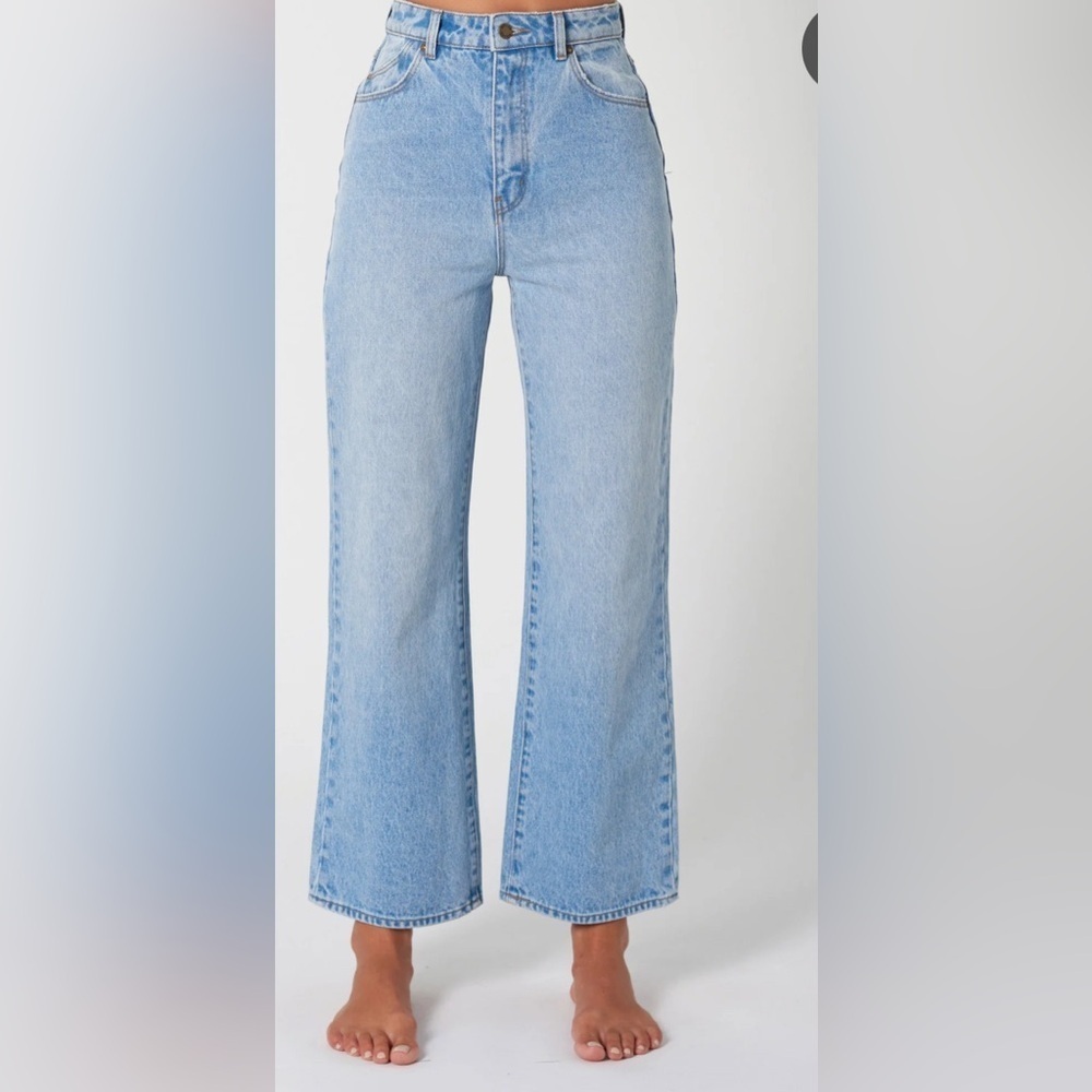 ROLLA'S high rise WIDE LEG Light Blue Ankle & Cropped Jeans women’s Sz 34 NWT